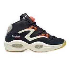 Reebok Mens Question Pump Omni Lite Shoes, Black/White/Chalk, 10